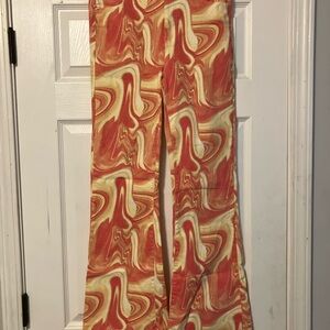 Edikted Groovy 70s Style Orange Jeans Womens Size L